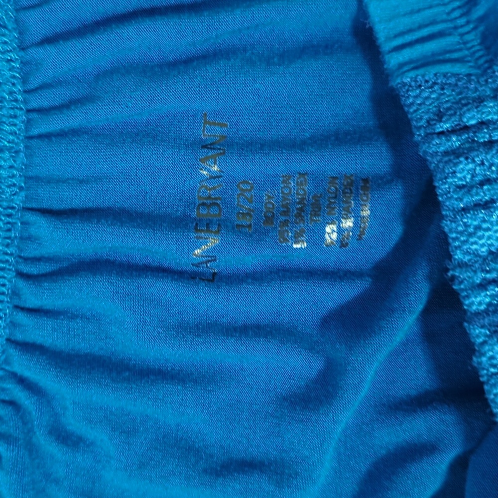 Lane Bryant Peasant Style Blue Top with Lace. - Picture 7 of 12